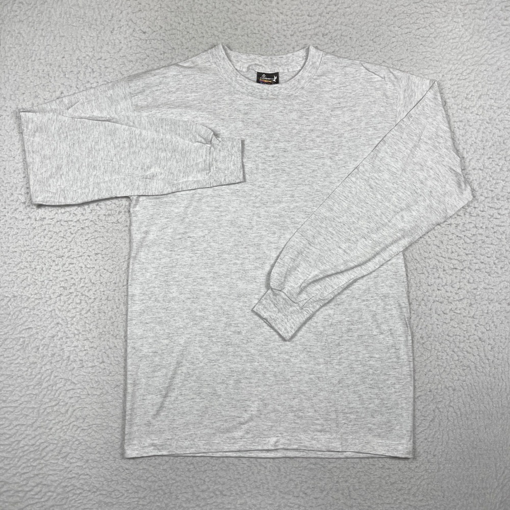 Skimmers Long Sleeve T Shirt Mens L Gray Heathered Cotton Vintage Made In USA